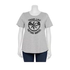 Captain Marvel "Train Like" Graphic Tee Women Plus Size‎ 2X